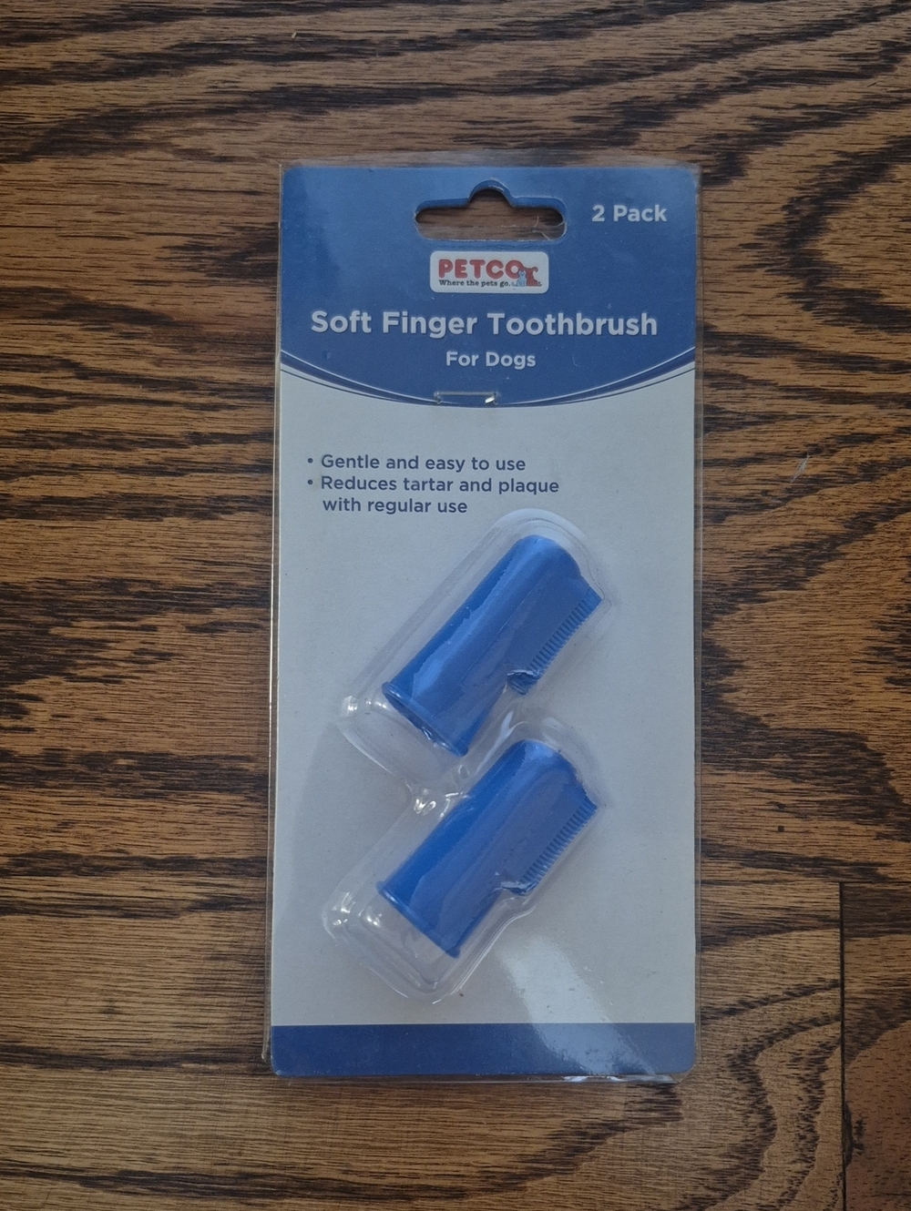 Soft Finger Toothbrush for Dogs - Blue (2 Pack)